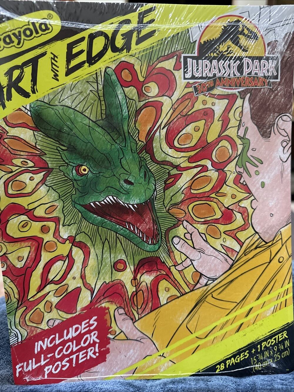 Jurassic Park 30th Anv: Crayola Art with Edge w/28 Coloring Pages & Poster